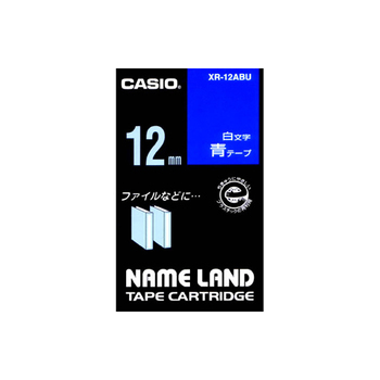 カシオ NAME LAND スタンダードテープ 12mm×8m 青/白文字 XR-12ABU 1個