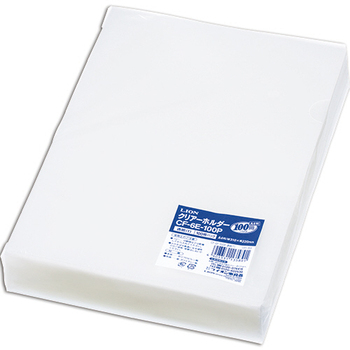 ライオン事務器 クリアーホルダー A4 厚さ0.2mm 透明 CF-6E-100P 1パック(100枚)