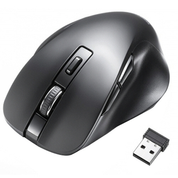 サンワサプライ ワイヤレスブルーLEDマウス(5ボタン) ブラック MA-WB518BK 1個