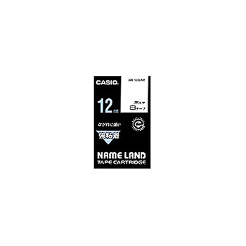 カシオ NAME LAND 強粘着テープ 12mm×5.5m 白/黒文字 XR-12GWE 1個