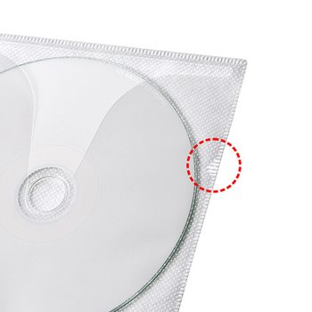 サンワサプライ DVD・CD不織布ケース リング穴付 インデックスカード付 ホワイト FCD-FR100WN 1パック(100枚)