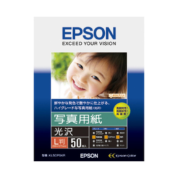 エプソン 写真用紙<光沢> L判 KL50PSKR 1冊(50枚)