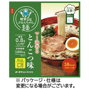 オーミケンシ 糖質0gぷるんちゃん麺 とんこつ味 200g 1パック