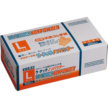 中部物産貿易 超薄天然ゴム手袋 ラ・タッチ ノンパウダー L 1箱(100枚)