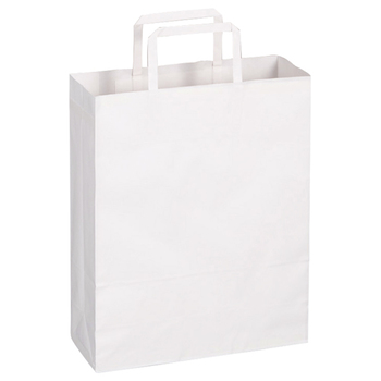 TANOSEE 紙手提袋 平紐 小 ヨコ260×タテ320×マチ幅100mm 白無地 1パック(30枚)