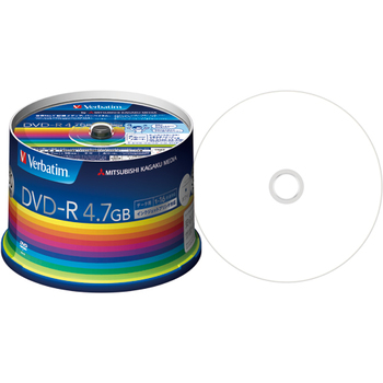 バーベイタム データ用DVD-R 4.7GB 1-16倍速 ホワイトワイドプリンタブル スピンドルケース DHR47JP50V3 1パック(50枚)