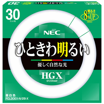 NEC 蛍光ランプ ライフルックHGX 環形スタータ形 30W形 3波長形 昼白色 FCL30EX-N/28-X 1セット(20個)