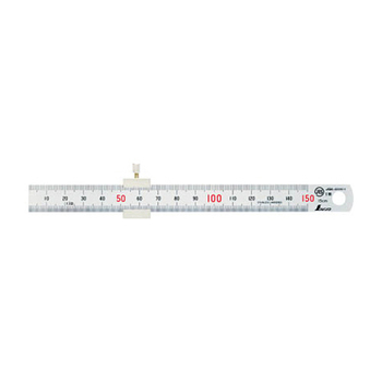 シンワ測定 直尺シルバー 150mm ストッパー付 76751 1本