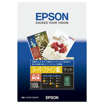 エプソン スーパーファイン紙 A3ノビ KA3N100SFR 1冊(100枚)