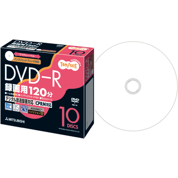 TANOSEE 三菱ケミカルメディア 録画用DVD-R 120分 1-16倍速 ホワイトワイドプリンタブル 5mmスリムケース VHR12JP10T 1パック