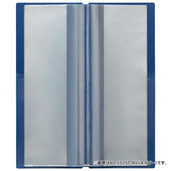 キングジム クリアーファイル ホッソ(透明) A4 二つ折り 見開き15ポケット オレンジ 5515T-OR 1セット(2冊)