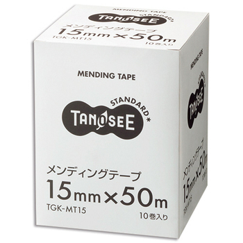 TANOSEE メンディングテープ 15mm×50m 透明 1セット(10巻)