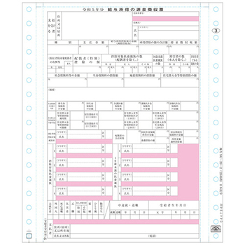 日本法令 個人情報保護型源泉徴収票 (3枚複写) 令和6年提出用(令和5年分) 地方MC-2B-2-R05 1箱(100セット)