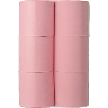 TANOSEE トイレットペーパー パック包装 シングル 芯なし 130m ピンク 1ケース(24ロール:6ロール×4パック)