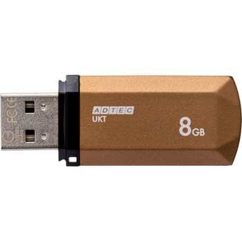 アドテック USB2.0 キャップ式フラッシュメモリ 8GB シャンパンゴールド AD-UKTSG8G-U2R 1個