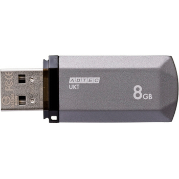 アドテック USB2.0 キャップ式フラッシュメモリ 8GB ミッドナイトシルバー AD-UKTMS8G-U2R 1個