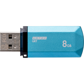 アドテック USB2.0 キャップ式フラッシュメモリ 8GB シャイニングブルー AD-UKTSL8G-U2R 1個