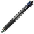 TANOSEE 油性4色ボールペン 0.7mm (軸色 ブラック) バネクリップ仕様 1本