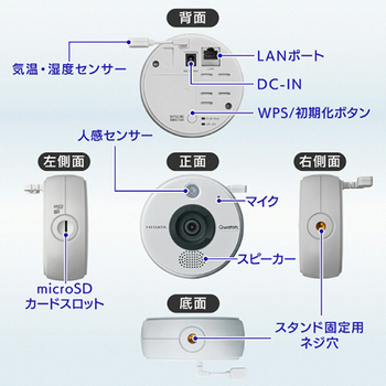 アイオーデータ AI&5つのセンサー搭載ネットワークカメラ「Qwatch」 TS-NS410W 1台