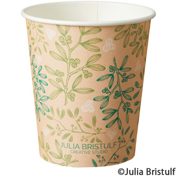 TANOSEE 紙コップ BerryLeaf(ベリーリーフ) 205mL(7オンス) 1セット(2000個:80個×25パック)