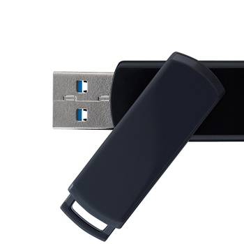 プリンストン USBフラッシュメモリー 回転式キャップレス 16GB グレー/ブラック PFU-T3UT/16G 1個