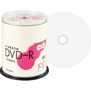 TANOSEE 三菱ケミカルメディア データ用DVD-R 4.7GB 1-16倍速 ホワイトワイドプリンタブル スピンドルケース DHR47JP100T 1パッ