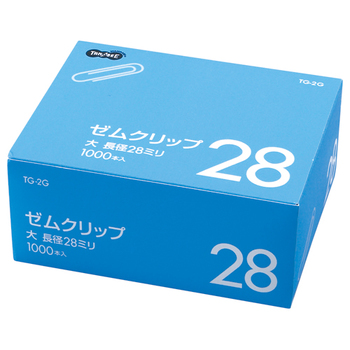 TANOSEE ゼムクリップ 大 28mm シルバー 業務用パック 1箱(1000本)