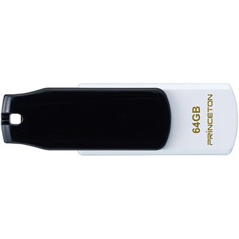プリンストン USBフラッシュメモリー ストラップ付き 64GB ブラック/ホワイト PFU-T3KT/64GBK 1個