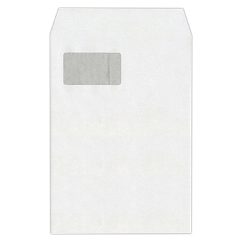 ハート 透けない封筒 ケント A4 グラシン窓付 100g/m2 〒枠なし XEP732 1セット(500枚:100枚×5パック)