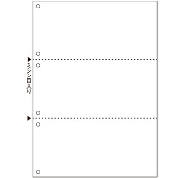 TANOSEE マルチプリンタ帳票(スーパーエコノミー) A4 白紙 3面 6穴 1セット(500枚:100枚×5冊)