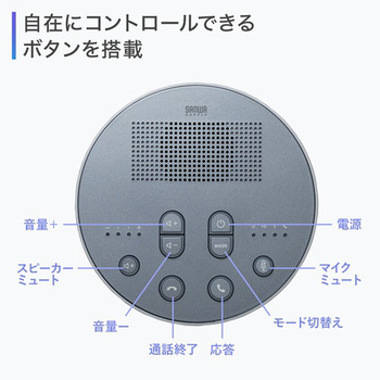 サンワサプライ Bluetooth会議スピーカーフォン MM-BTMSP3 1セット