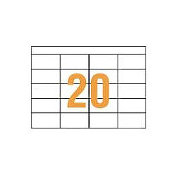 ライオン事務器 PPCタックラベル A4判 74.3×38mm(20片入) PPC-20 1箱(100シート)