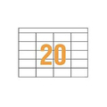 ライオン事務器 PPCタックラベル A4判 74.3×38mm(20片入) PPC-20 1箱(100シート)