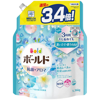 P&G ボールドジェル 爽やかフレッシュフラワーサボンの香り つめかえ用 超ジャンボサイズ 1.36kg 1パック