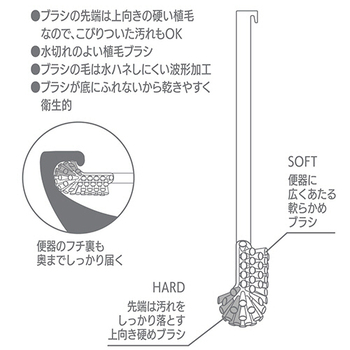 レック KAKU トイレブラシ ケース付 ホワイト B00178 1個