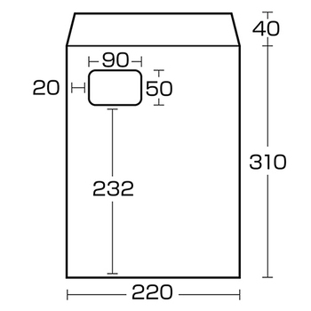 ハート 透けない封筒 ケント ワンタッチテープ付 A4 グラシン窓付 100g/m2 〒枠なし XEP730 1パック(100枚)