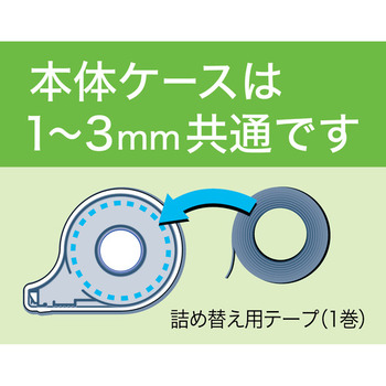 マグエックス ホワイトボード用線引きテープ 線ひくぞう君 詰め替え 幅1mm×長さ13m MZ-1-3P 1パック(3巻)