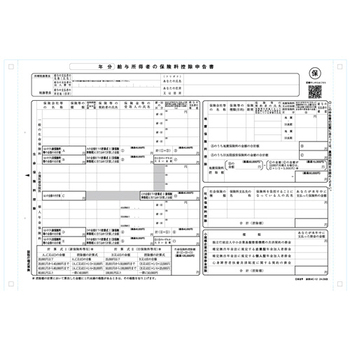 日本法令 給与所得者の保険料控除申告書 1P連続用紙 源泉MC-12-100-R06 1冊(100セット)