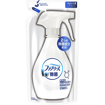 P&G ファブリーズ ダブル除菌 アルコール成分入り 無香料 つめかえ用 320ml 1個