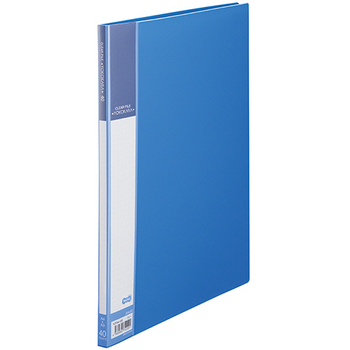 TANOSEE 書類が入れやすいクリヤーファイル「ヨコカラ」 A4タテ 40ポケット 背幅11mm ブルー 1セット(10冊)