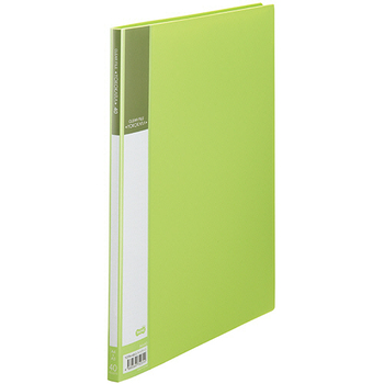 TANOSEE 書類が入れやすいクリヤーファイル「ヨコカラ」 A4タテ 40ポケット 背幅11mm ライトグリーン 1セット(10冊)