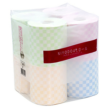 和光製紙 NIYODO4色ロール ダブル 30m 市松柄 1セット(32ロール:8ロール×4パック)