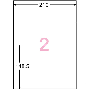 ヒサゴ エコノミーラベル A4 2面 210×148.5mm ELM002 1冊(100シート)