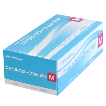 共和 ミリオン ニトリルグローブ No.350 パウダーフリー ブルー M LH-350-M 1箱(200枚)