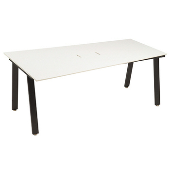 エランサ (N)ミーティングテーブル 幅1800×奥行1100(800)×高さ720mm ホワイト(組立設置込) LBD-1811V-WH 1台