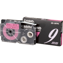 カシオ NAME LAND 蛍光テープ 9mm×5.5m 蛍光ピンク/黒文字 XR-9FPK 1個