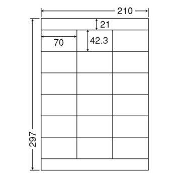 東洋印刷 ナナワード シートカットラベル マルチタイプ A4 18面 70×42.3mm 上下余白付 LDZ18P 1箱(500シート:100シート×5冊)