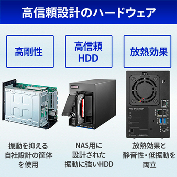 アイオーデータ LAN DISK 10GbE&マルチギガビット Linux 法人2ドライブNAS(5年保証) 2TB HDL2-XA2B 1台