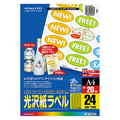 コクヨ カラーレーザー&カラーコピー用光沢紙ラベル A4 24面 31×62mm(封かんシール用・楕円型) LBP-G6925 1セット(100シート:20シー