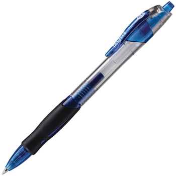 TANOSEE ノック式ゲルインクボールペン スリム 0.5mm 青 1セット(10本)
